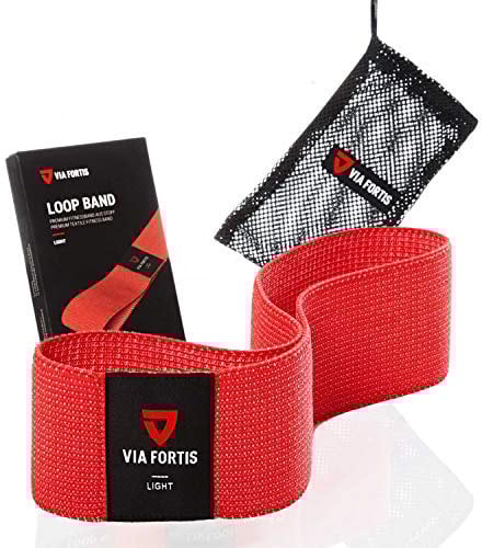VIA FORTIS Booty Band - Loop Band aus Stoff [rutschfest & reißfest] - Fitness-Band/Gymnastik-Band als Set oder einzeln für Beine, Po und Arme - Textil statt Gummi