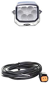 Hella 2ZR 996 188-121 Rückfahrleuchte Power Beam 1000/ E1 3249/ E1 36160, Anbau, 12V/24V + Kabelsatz, Arbeitsscheinwerfer, 2.000 mm Leitung mit Deutsch-Stecker, Schwarz