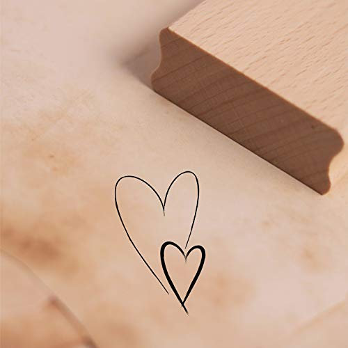 Stempel Zwei Herzen - Motivstempel - ca. 18 x 28 mm