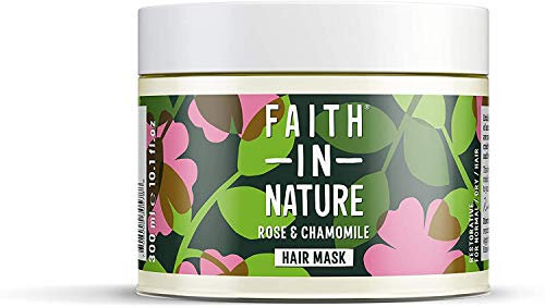 Faith In Nature natürliche Wildrose und Kamille Haarmaske, restaurierend, vegan und tierversuchsfrei, ohne SLS oder Parabene, für normales bis trockenes Haar, 300 ml