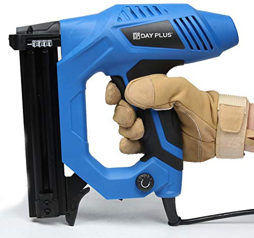 Brad Nailer 1080W 220V Elektrotacker Nagelpistole mit 400 Stück Nägel und Heftklammern für Stoff, Leder, Zäune und Holz - Hochleistungshefter Tackerpistole