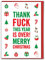 Brainbox Candy - Lustige freche beleidigende Weihnachtskarte – Thank F... This Year is Over, humorvolles Design für Bruder, Schwester, Freund, Besties.