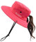 Pesaat Sonnenhut Damen UV Schutz Fischerhut knautschbarer Wasserfester Sommerhut mit Kinnband gartenhut Boonie hat damenfür Gartenarbeit Reisen Wandern Angeln (Rot-Einfarbig, Gr.Erwachsener)