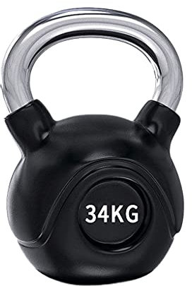 PIAOLING Fitness Home Kettlebells, Frauenhanteln Herrenkettlebells, dünne Arme, Trainingsarmmuskeln, galvanische Griffe, Kunststoff beschichtetes Material (Größe : 34kg)