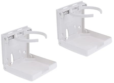 2 X Verstellbarer Klappbarer Getränkehalter für Boot Marine Car Weiß
