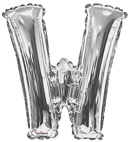 Buchstabe W Silber Folienballon - 80cm hoch - Helium nachfüllbar für Kinder Erwachsene Geburtstag Hochzeit Dekoration Party Supplies Feier Dekoration