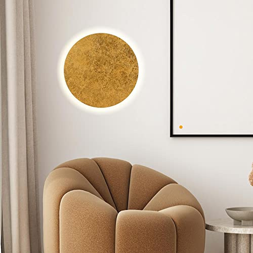s.luce indirekte LED Wandleuchte Plate dimmbar 230V, Farbe:Blattgold, Größe:Ø 40cm
