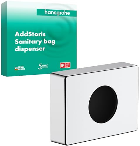 hansgrohe AddStoris - Hygienebeutelspender, Hygienebeutelbox für Wandmontage, verdeckte Befestigung, Badezimmer Zubehör, Chrom, 41773000