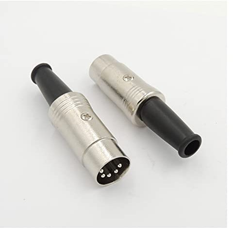 Qingqing Store 1 0pcs 5pin DIN Conector Midi Cable Lead Audio MAJO Conector de Metal en línea