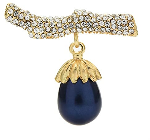 caihuashopping Broche Chic Accessoires de Mode Dames Full Branch avec Simulation Perle Broche Simple Broche de Broche de Luxe de Luxe Broche Broche pour Femme (Metal Color : Blue)