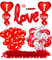 Valentinstag Dekoration Set, Rote Love Luftballons Romantisch Deko Love Folienballon Rote Herz Helium Folienballon Konfetti Ballon Dekoration Rote Rosenblüten