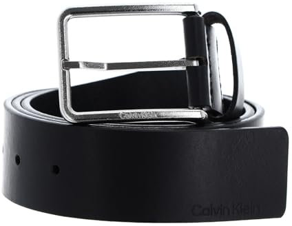 Calvin Klein Herren Gürtel Warmth 40mm Leder, Schwarz (Ck Black), 130