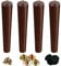 KOIKEY 30cm Chair Wooden Furniture Legs 12 Inch Round Taper 5/16’ Bolt Replacement Feet for Cabinet Couch Futon Coffee Table, Walnut Color Set of 4