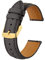BISONSTRAP Uhrenarmbänder mit Schnellverschluss,Textur Leder Uhrenarmband für Herren und Damen,18mm,Dunkelgrau,Goldene Schnalle