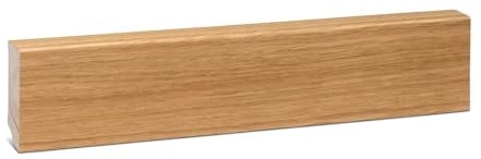 KGM Sockelleiste Massivholz - Eiche geölt, 2400 x 20 x 60 mm, 1 Stück | Fußleiste, Fichte mit Echtholzfurnier, FSC®-zertifiziert, für Wohnräume, Made in Germany