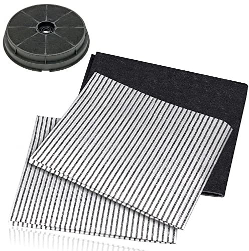 SPARES2GO Cooker Hood Filter Kit compatible with Cooke & Lewis CLVH60SS-C CLVH60W-C CLIH60-C Vent Extractor (Carbon Charcoal + Grease Filters)