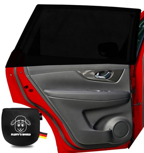 Parasol Coche Bebe • Certificado UPF+ • Nylon Parasol Ventanas traseras Coche • Máxima Protección contra Rayos UVA •Material Especial Transpirable •Fácil instalación