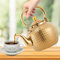Teekanne Teekessel 201 Edelstahl Modern Teapot 2L/60oz Teewasser Topf Mit Filter (Gold)