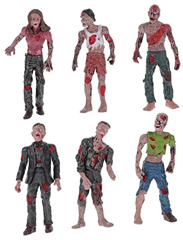 6 Pcs Miniature Action Figure Dolls Tiny Halloween Figurines Action Figures for Boys - Zombie Puppet Baby Statuette
