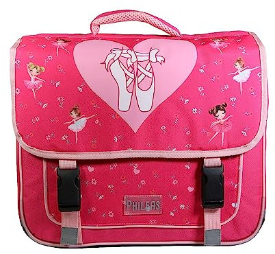 Bagtrotter – Cartable 38 cm – Rose Danseuses – Primaire – Bretelles et dos rembourrés – Bandes Réfléchissantes – Grand Rangement - Marque officielle Phileas