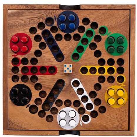 Engelhart – 350330- Ludo-Spiel in Holzbox – Version der kleinen Pferde – Dada-Spiel – Holzspiel – 2 bis 6 Spieler