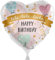 Folienballon Happy Birthday lebe liebe lache Ballon Geburtstag Mädchen Frauen Geschenk Luftballon Herzen Rosa Made in EU