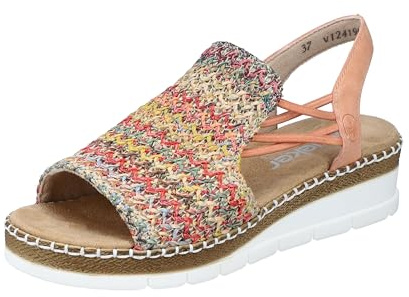 Rieker V1241 Damen Sandale Textil/Synthetik beige beige