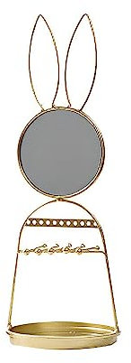 lmoikesz Schmuckständer mit Spiegel, modisch, Halskette, Armband, Organizer, Ständer, Schlafsaal, Schmuckregal, Regal für, Brillenform