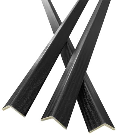 3 PCS 45 Wall Corner Protector Trim Borders for Wall Black Wood Grain Wall Edge Strip Crown Molding Trim Door and window frames Mirror Trim Backsplash Tile Edge
