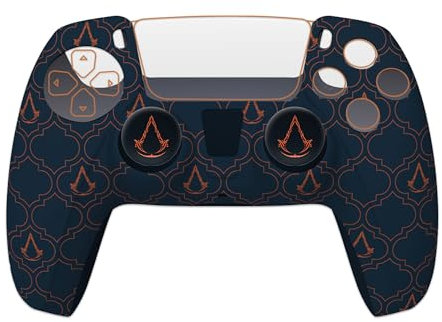 Assassin's Creed Mirage - Coque Silicone + grips pour Manette PS5 - Bleu Logo