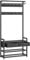 VASAGLE Hall Tree with Bench and Shoe Storage, Hallway Coat Rack with Shoe Bench, 2 Fabric Drawers, 10 Hooks, 30 x 80.4 x 181.6 cm, Stone Grey and Ink Black HSR429B04