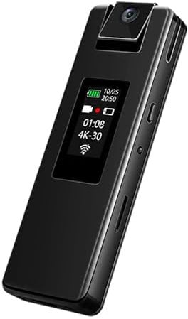 HopeGem UHD 3840×2160P 4K Körperkamera - Mini Sport Tragbare Body Kameras - 2X Zeitlupe - P2P Hotspot - LCD Display – Bewegungserkennung(UHD 4K)