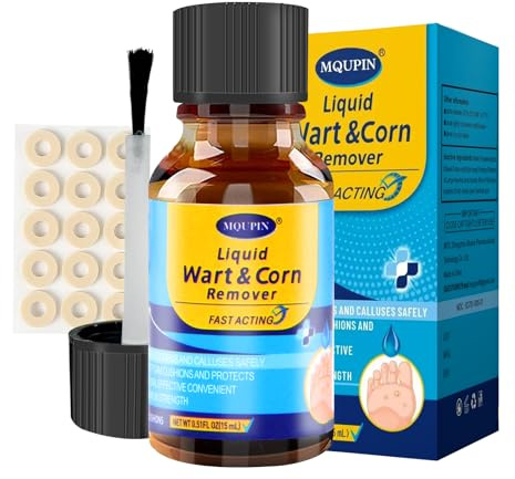 MQFORU Corn Remover, Corn Removers for Toes, Callus Remover for Fast-Acting Foot Care - Plantar and Common Callus Remover 15ML (0.51 oz 15 pcs Pads)