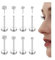 Chriscoco 4 Paar 20G G23 Titan Labret Nasenpiercing Stecker Lippenpiercing CZ Ohr Monroe Medusa Helix Tragus Silber 1.5/2/2.5/3mm