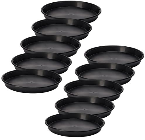 Garronda Soucoupes pour Pots Horticulture Ronds GD-0026 (10 Pièces Noir, ⌀ 35 cm H 5 cm)