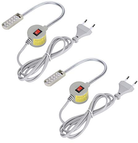 2 Stück LED Arbeitslampe mit flexiblen Schwanenhals und Magnetfuß tragbare magnetische Nähmaschinenleuchte für Nähmaschine Werkbank und Drehmaschine