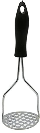 Schiacciapatate Manico in legno Doppia costola Compressione for patate Manico in plastica Schiacciapatate manuale Schiacciapatate creativo for gadget da cucina (Color : Black Handle)