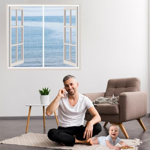 Fliegengitter Fenster Insect Stop 80x65cm Weiß Insektenschutz lettband selbstklebend Moskitonetze Für Fliegengitter Fenster & Tür