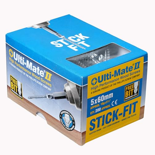 Ulti-Mate Woodcrews - Bright Zinc Plated - 5.0 x 60mm - Box of 200