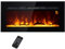 HOMCOM Cheminée électrique 1800 W Mural ou encastrable Fausse cheminée avec Effet Flamme en LED 3 Couleurs 5 luminosités, bûche et Cristal, minuterie, température 15-40℃, télécommande, 91,4L cm, Noir