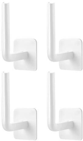 4 ganchos adhesivos para sombreros para montaje en pared, organizador de gorras de béisbol, soporte multiusos para colgar sombreros para puerta, armario, dormitorio, sin taladrar (blanco)