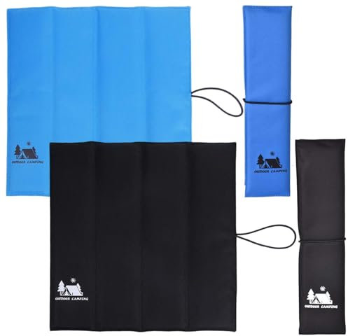 Cojín de asiento para exteriores, 2 unidades, plegable, impermeable, aislante, tela Oxford, resistente al desgaste, duradero, para camping, pícnic, viajes y deportes, 31 x 32 cm