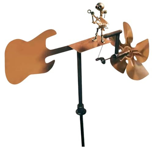 Moulin À Vent en Métal Fait À La Main, Sculpture Cinétique Alimentée par Le Vent, Figurines Et Statues De Musicien Percussionniste Au Design Intéressant, Moulin À Vent en Métal pour La Décoration