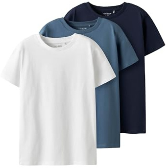 TWO SOON 3er-Pack Jungen T-Shirts Kurzarm – Bequeme Kinder T-Shirts aus 100% Baumwolle, Einfarbige Basics für Alltag & Freizeit