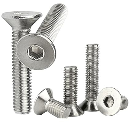 M1.6/2 .5/3 /4/5 /6/8 /10 304 Vite A Testa Svasata Con Esagono Incassato Bulloni A Piatta DIN7991(8mm,M2 (100pcs))