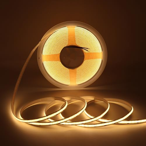 MALIIGAZA 10m 24V Warmweiß 3000K COB LED Strip, Superhell Dimmbares Flex Band mit 312LED/m, Punktfreies Gleichmäßiges Licht, Zuschneidbar, Innenraumbeleuchtung (ohne Netzteil & Steuerung)