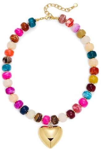 LILIE&WHITE Halskette Damen Bunt Harz Perlenkette - Große Walzenförmige Perlen Kurz Choker Statement Kette, Bunter Modeschmuck für Sommer Strand & Alltag, Verstellbar