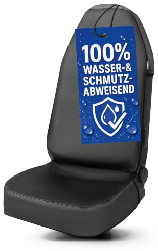 Walser Auto Sitzbezug Vordersitz aus Kunstleder, wasserdichter Sitzschoner für Fahrer-/Beifahrersitz, 1 Stück Auto Sitzbezüge, Schonbezug Autositz, Werkstatt Sitzbezug, Vordersitzbezug schwarz