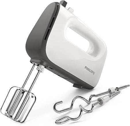 Philips Sbattitore Elettrico - 450W, 5 Velocità + Turbo, Frusta Doppia, Impastatore, Grigio (HR3741/00)
