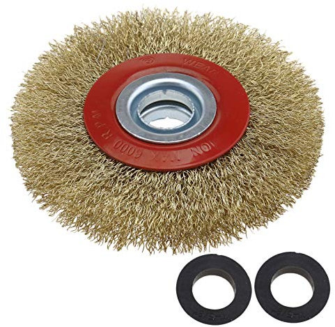 OTOTEC - Spazzola pulitrice per smerigliatrice da banco, forma circolare, in filo d’acciaio, 125 mm/150 mm/200 mm, 125 mm